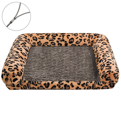 Cartoon Paw Print Pet Sofa Bed – Removable & Washable Dog and Cat Bed