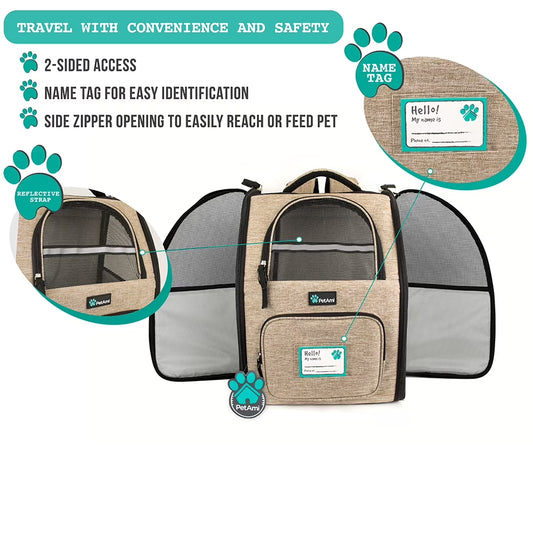 Deluxe Pet Carrier Backpack, Heather Taupe