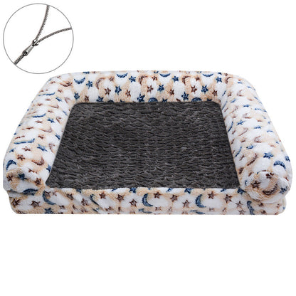 Cartoon Paw Print Pet Sofa Bed – Removable & Washable Dog and Cat Bed