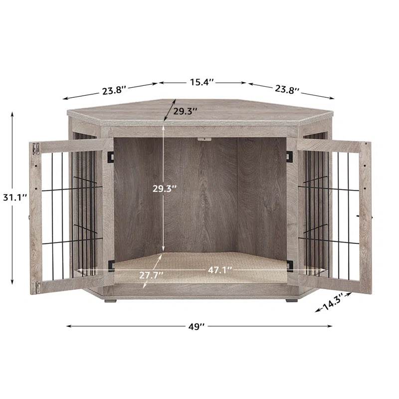 Dereham Corner Dog Crate with Cushion