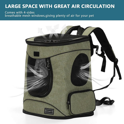 Petsfit Pet Backpack Carrier – Upgraded Waist Support Travel Backpack for Small Dogs, Cats, and Rabbits