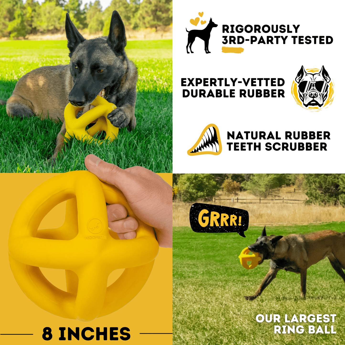 Giant Halo Ball Dog Toy – Heavy-Duty Rubber Toy for Aggressive Chewers