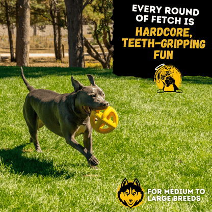 Giant Halo Ball Dog Toy – Heavy-Duty Rubber Toy for Aggressive Chewers