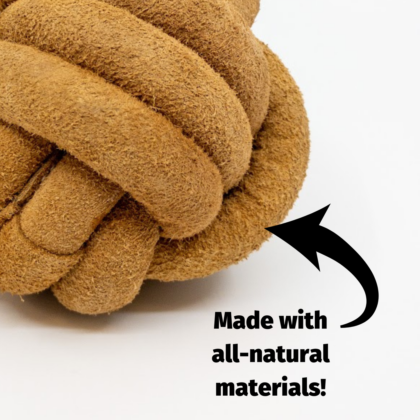 HuggleHounds Huggle-Hide Natural Leather Ball Dog Toys, 2-Pack