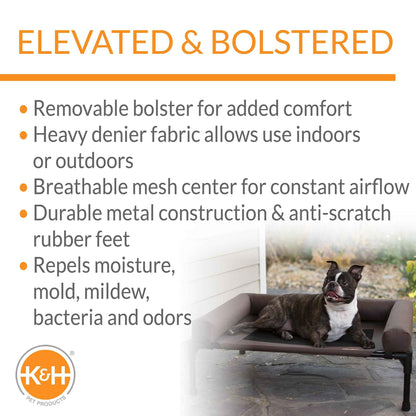 K&H Original Bolster Elevated Pet Cot – Indoor/Outdoor Cooling Pet Bed