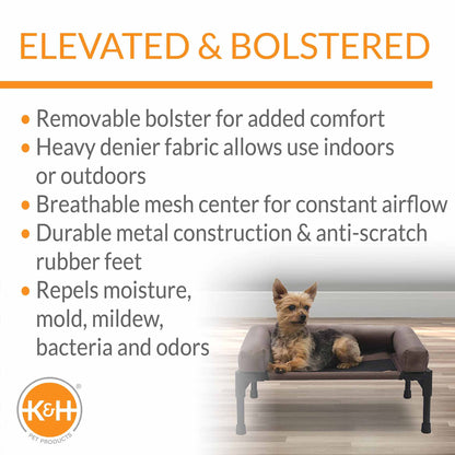 K&H Original Bolster Elevated Pet Cot – Indoor/Outdoor Cooling Pet Bed