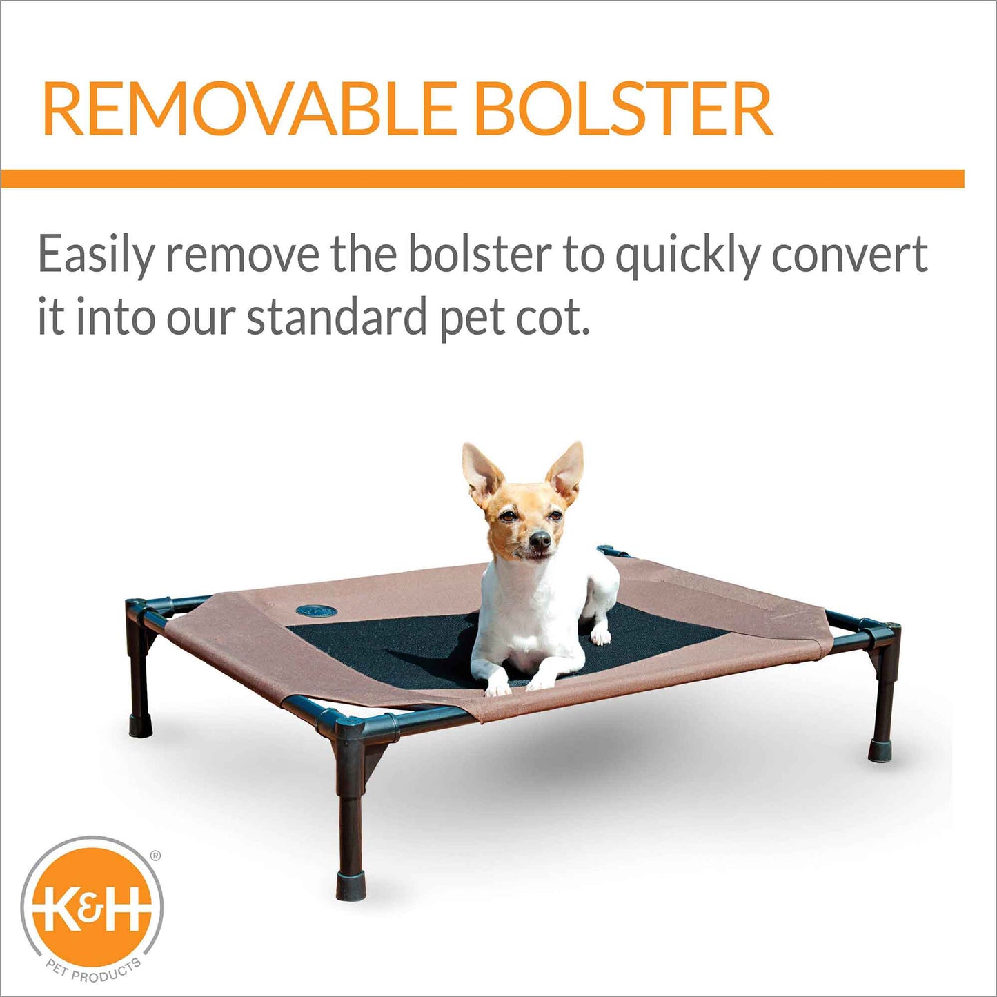 K&H Original Bolster Elevated Pet Cot – Indoor/Outdoor Cooling Pet Bed