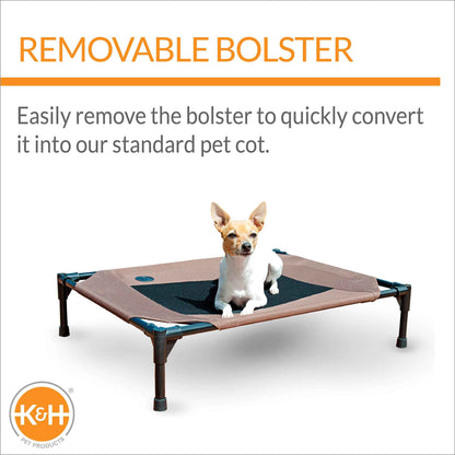 K&H Original Bolster Elevated Pet Cot – Indoor/Outdoor Cooling Pet Bed