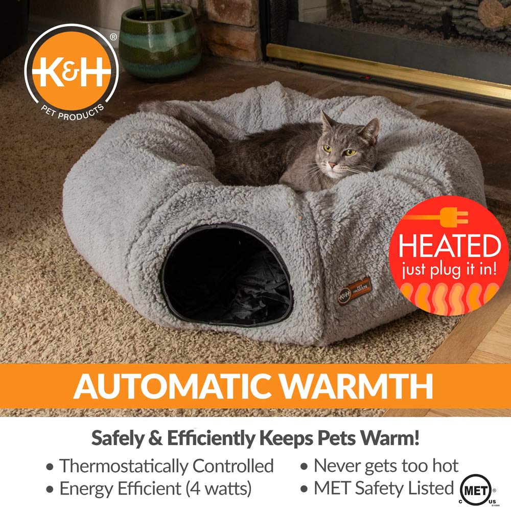 K&H Thermo-Kitty Heated Cat Tunnel – Heated Cat Bed & Play Tunnel
