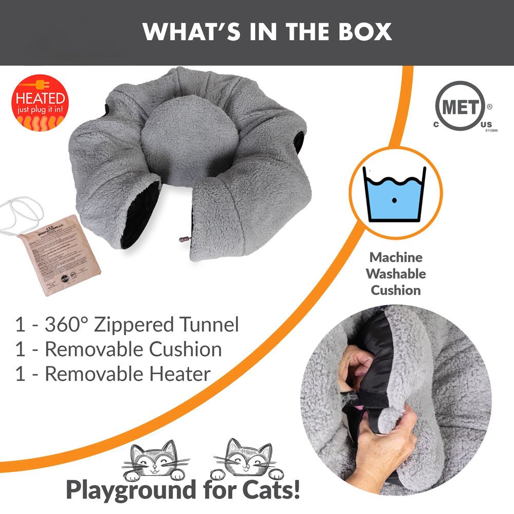 K&H Thermo-Kitty Heated Cat Tunnel – Heated Cat Bed & Play Tunnel
