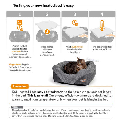 K&H Thermo-Pet Lounge Sleeper – Heated Cat & Small Dog Bed