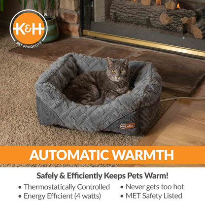K&H Thermo-Pet Lounge Sleeper – Heated Cat & Small Dog Bed