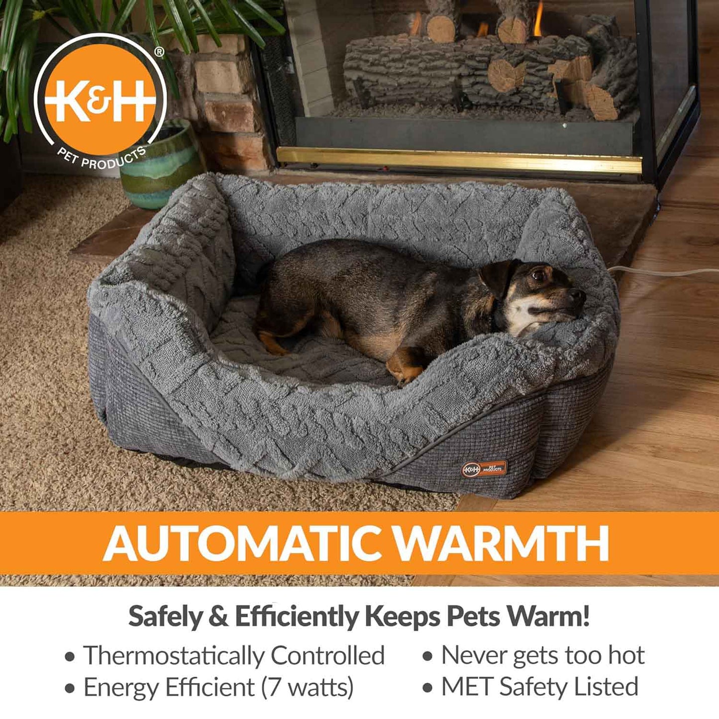 K&H Thermo-Pet Lounge Sleeper – Heated Cat & Small Dog Bed