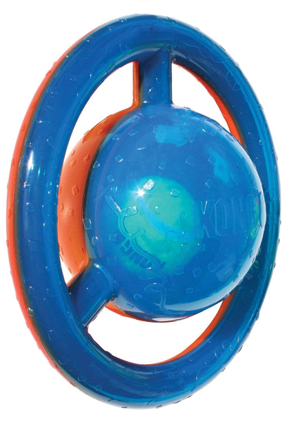 KONG Jumbler Disc – Squeaky Fetch & Tug Dog Toy