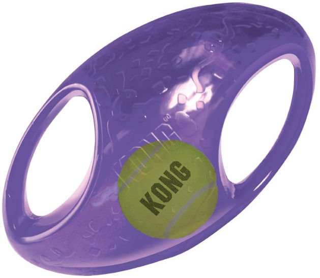 KONG Jumbler Football – Interactive Fetch & Tug Dog Toy