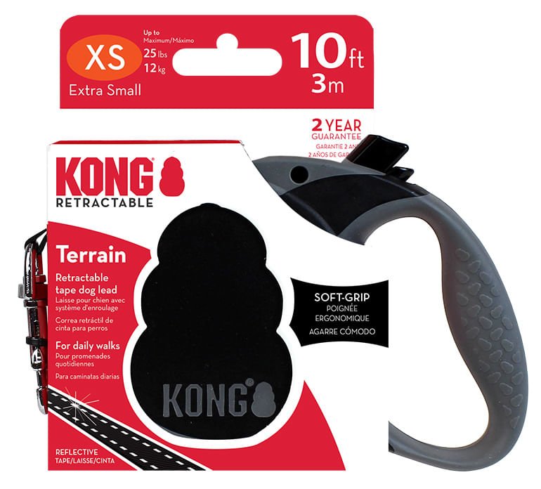 KONG Terrain Retractable Dog Leash – 16 ft Reflective Walking Leash