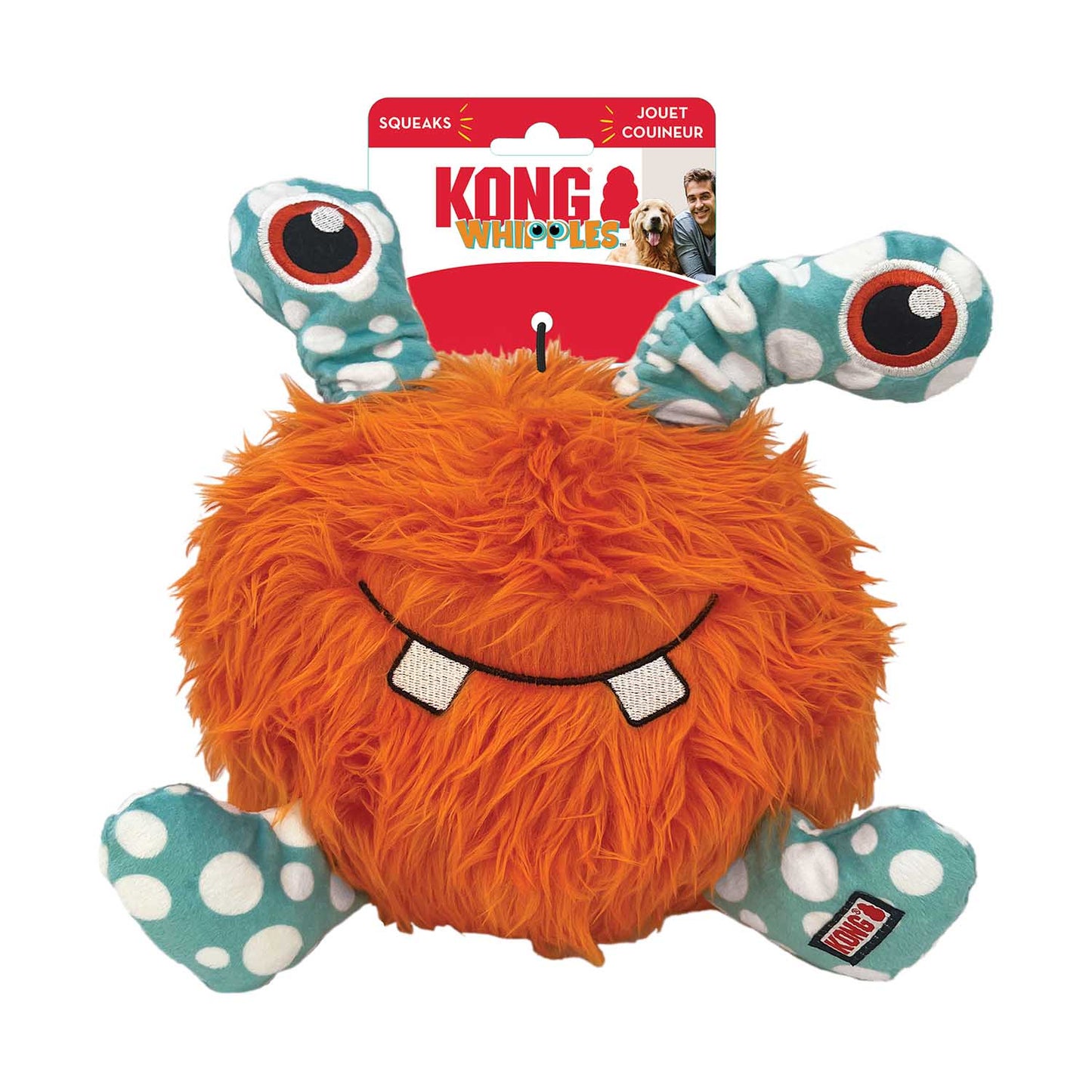 KONG Whipples Dog Toy – XL Squeaky Plush Toy