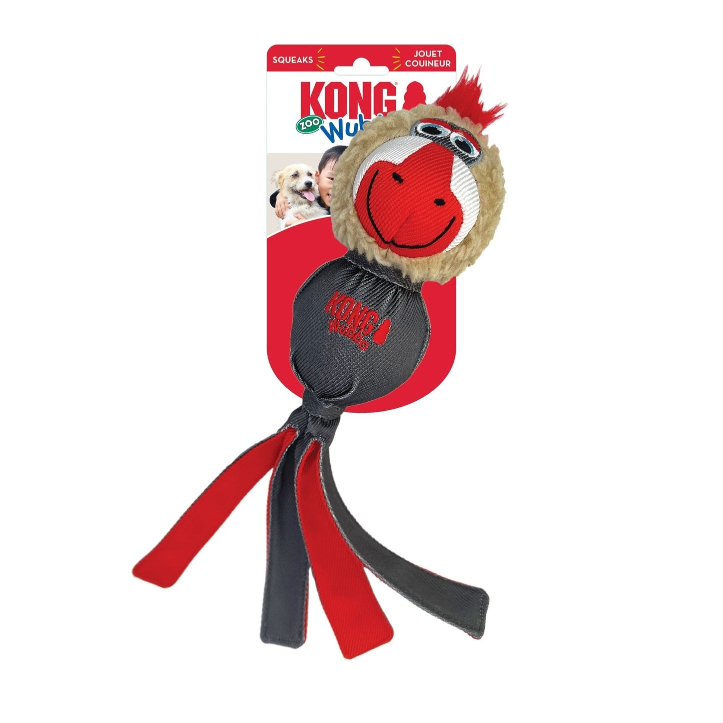 KONG Wubba Zoo Dog Toy – Plush Tug & Shake Toy
