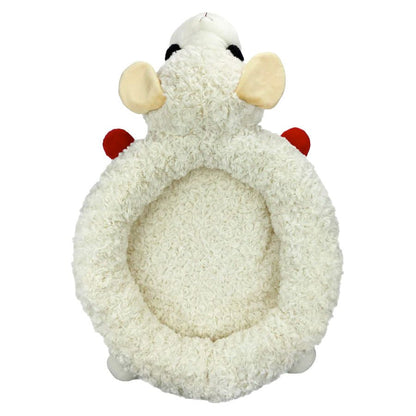Lamb Chop Dog Bed – 27” Cuddly Round Pet Bed
