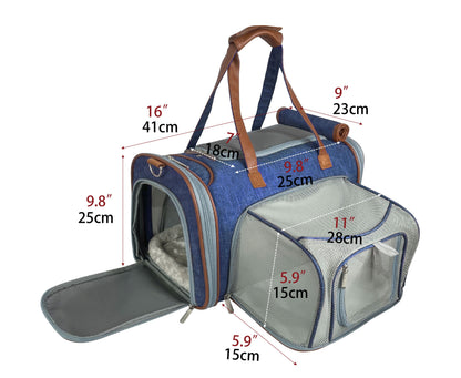 Mr. Peanut’s Gold Series Mini Expandable Pet Carrier – FAA Airline-Friendly Travel Carrier