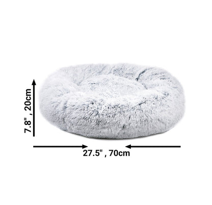 Mr. Peanut’s 28” OrthoPlush Pet Bed – Snowflake White Two-Tone Orthopedic Dog &amp; Cat Bed