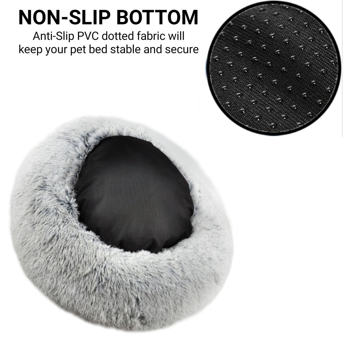 Mr. Peanut’s 28” OrthoPlush Pet Bed – Snowflake White Two-Tone Orthopedic Dog &amp; Cat Bed