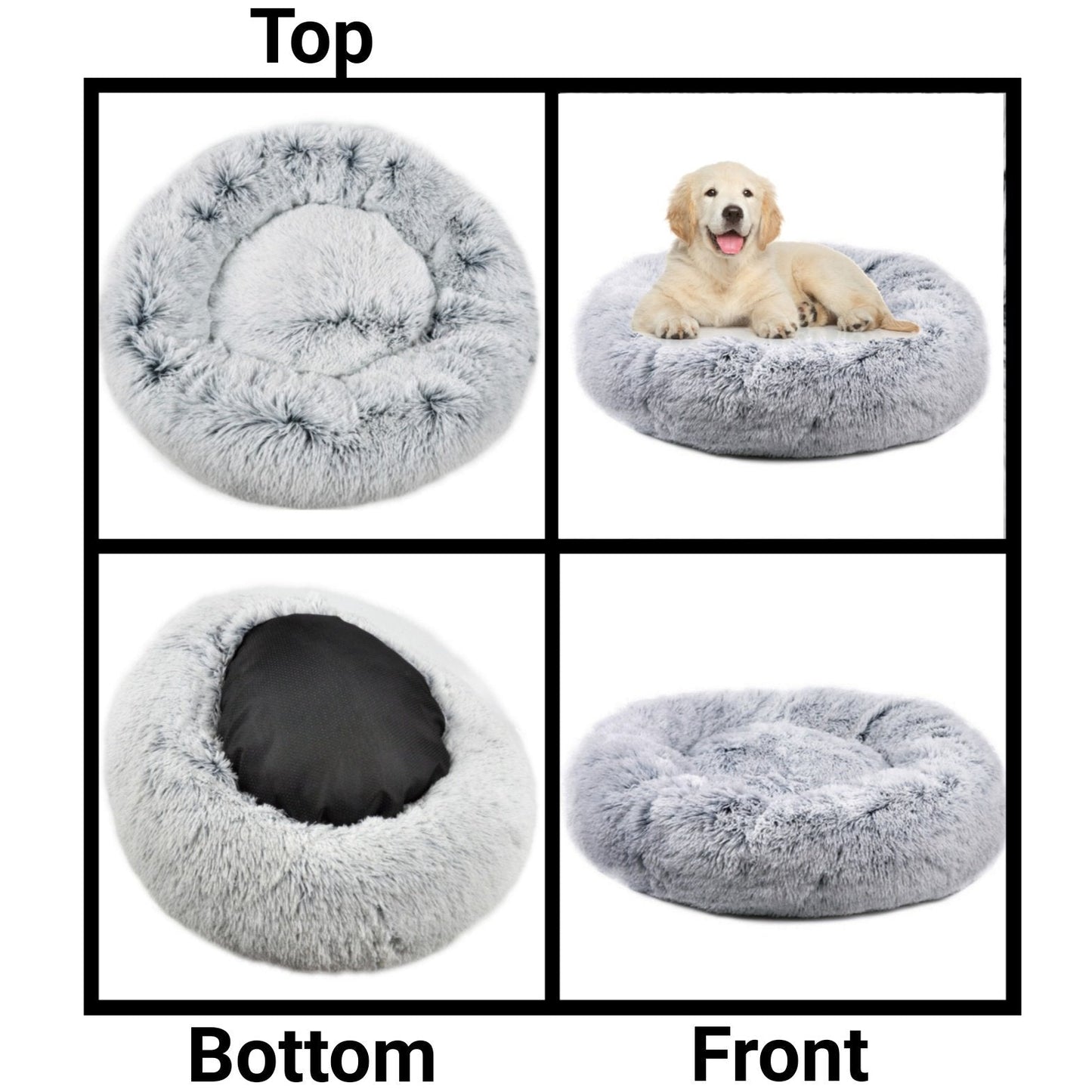 Mr. Peanut’s 28” OrthoPlush Pet Bed – Snowflake White Two-Tone Orthopedic Dog &amp; Cat Bed