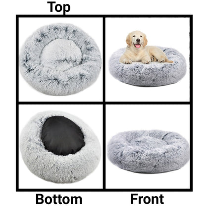 Mr. Peanut’s 28” OrthoPlush Pet Bed – Snowflake White Two-Tone Orthopedic Dog &amp; Cat Bed