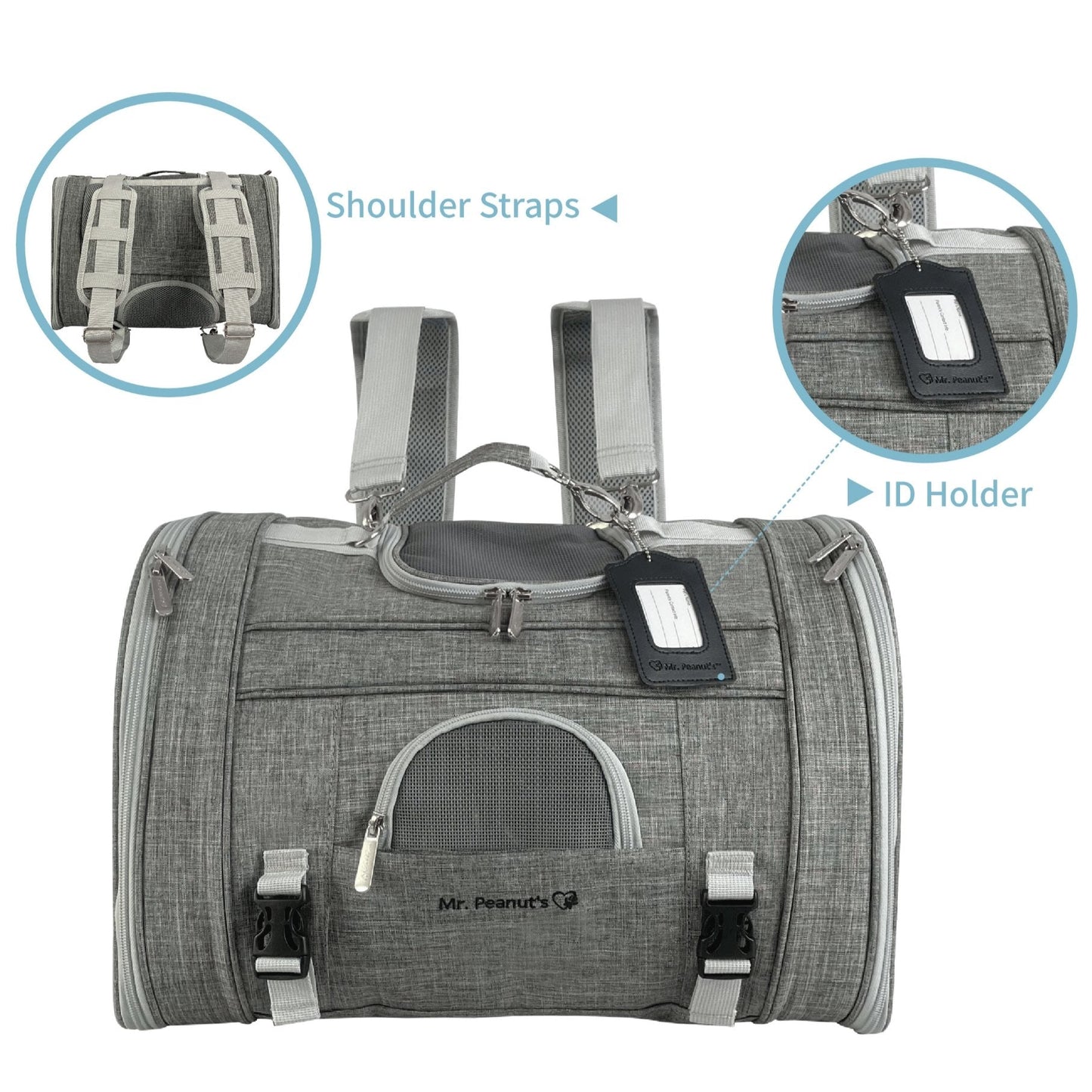 Mr. Peanut’s Monterey Horizontal Backpack Pet Carrier – FAA Airline-Friendly Travel Carrier