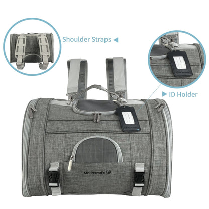 Mr. Peanut’s Monterey Horizontal Backpack Pet Carrier – FAA Airline-Friendly Travel Carrier