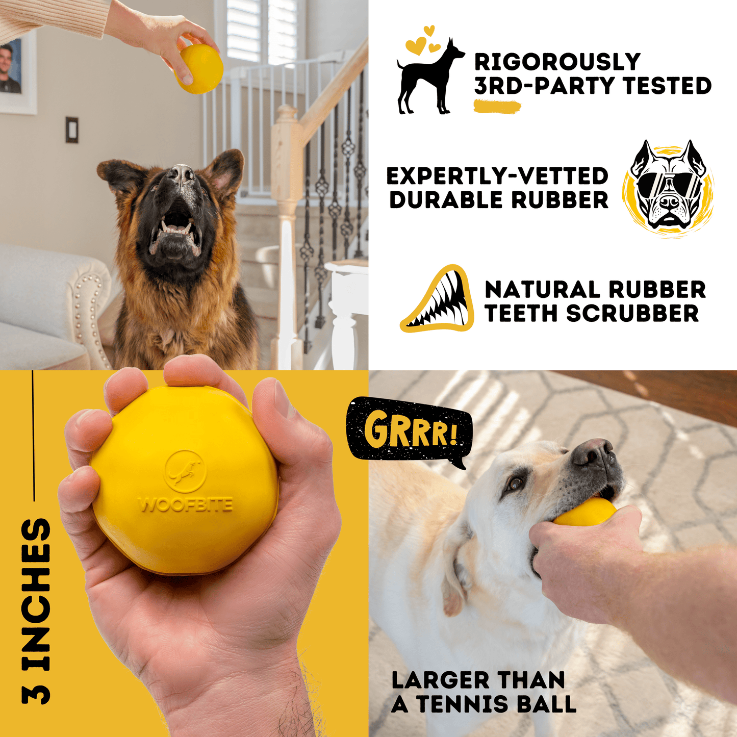 Brute Ball Dog Toy – Heavy-Duty Rubber Ball for Aggressive Chewers