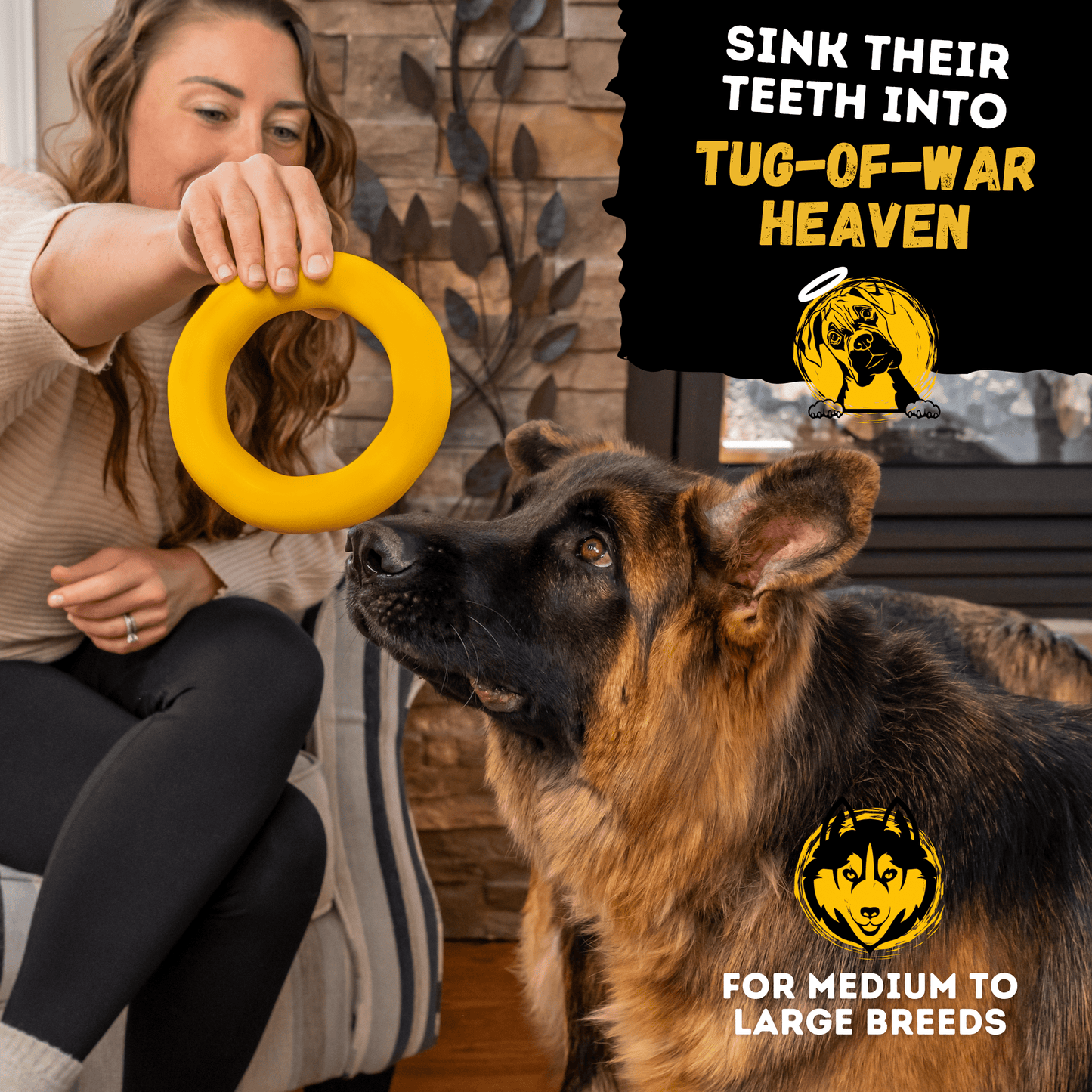 Clutch Ring Dog Toy – Heavy-Duty Rubber Ring for Aggressive Chewers