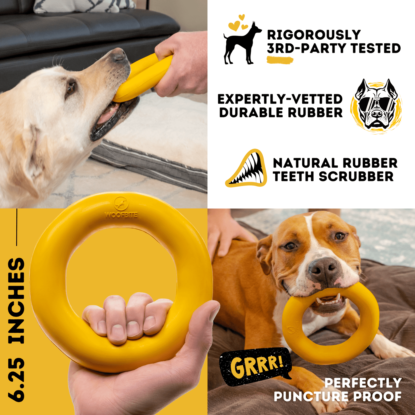 Clutch Ring Dog Toy – Heavy-Duty Rubber Ring for Aggressive Chewers