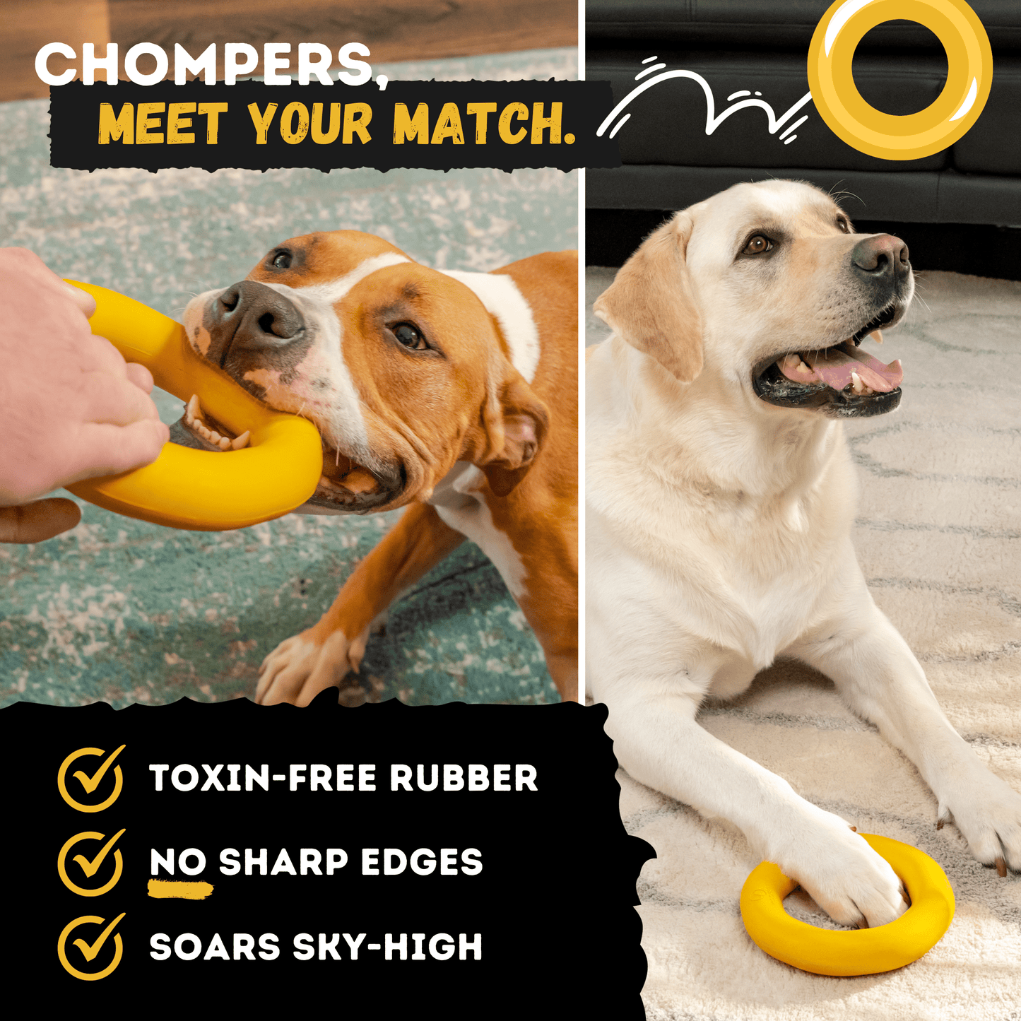 Clutch Ring Dog Toy – Heavy-Duty Rubber Ring for Aggressive Chewers