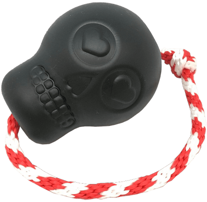 Magnum Skull Dog Chew Toy – Black Rubber Treat Dispenser