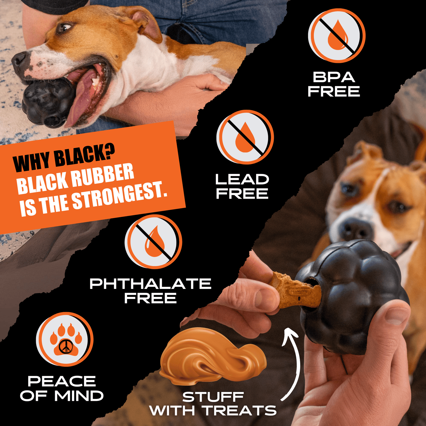 Rumble Ball Dog Toy – Tough Rubber Ball for Aggressive Chewers