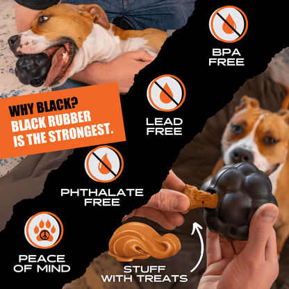 Rumble Ball Dog Toy – Tough Rubber Ball for Aggressive Chewers