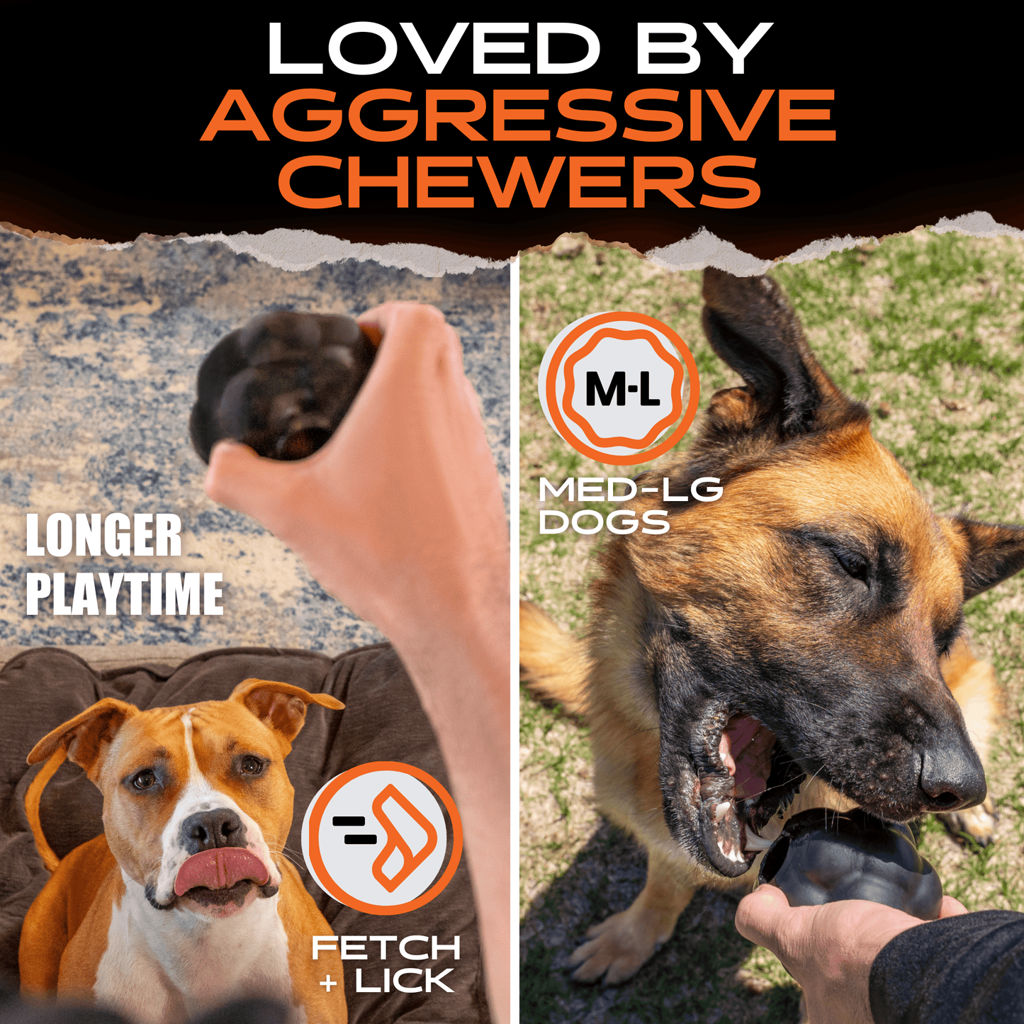Rumble Ball Dog Toy – Tough Rubber Ball for Aggressive Chewers