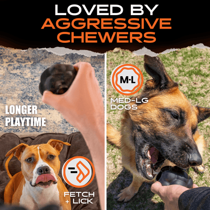 Rumble Ball Dog Toy – Tough Rubber Ball for Aggressive Chewers