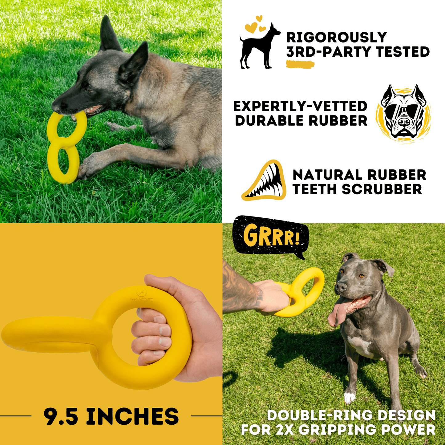Tug Chain Dog Toy – Heavy-Duty Rubber Tug Toy for Aggressive Chewers