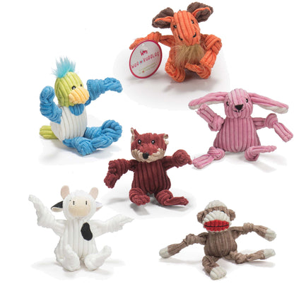 HuggleHounds Wee Huggles Assorted Plush Dog Toys, 6-Pack